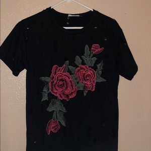 Distressed Floral Tee